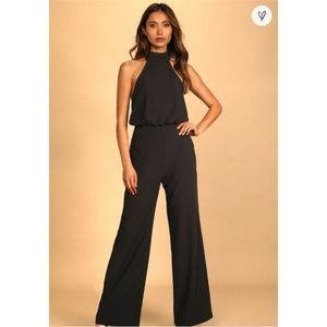 Lulu's Moment for Life Black Halter Jumpsuit